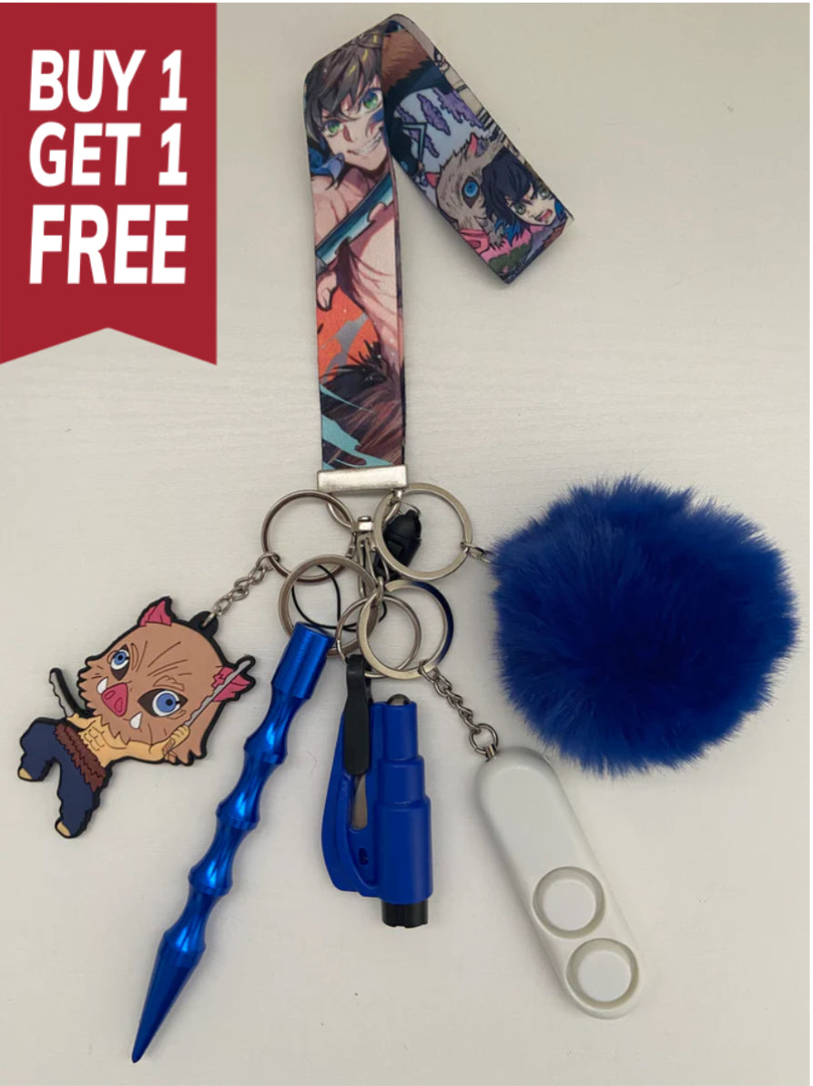 Safety Keychain - Boar Head Demon Slayer